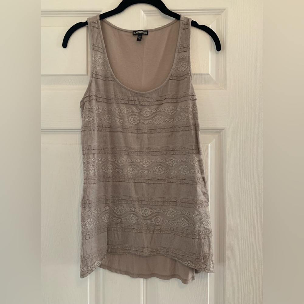 Express Greige Tank Top Size Small
